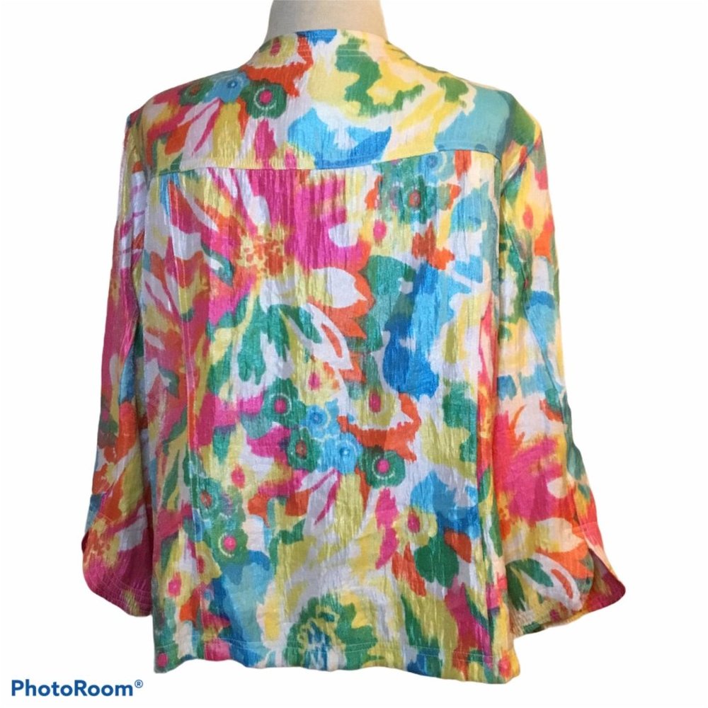 Ruby Rd Multi Color Button Front Spring Jacket Bo… - image 2